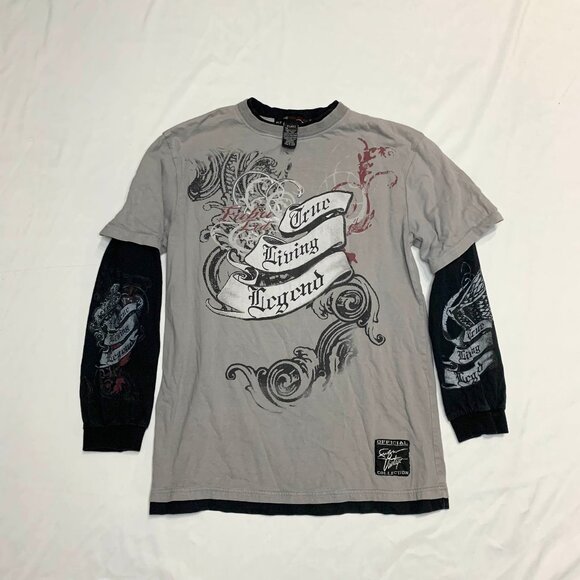 VTG 90s Y2K Rare FUBU The Collection Layered T-Shirt Mens Older Brother Core - Picture 1 of 12